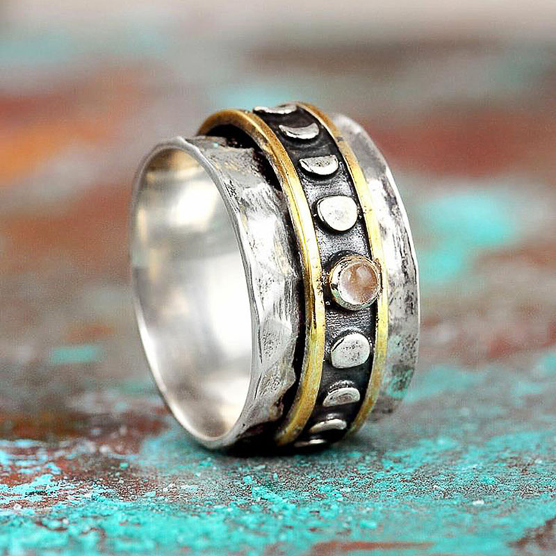 Wholesale Jewelry Men's Punk Sun And Moon Ring