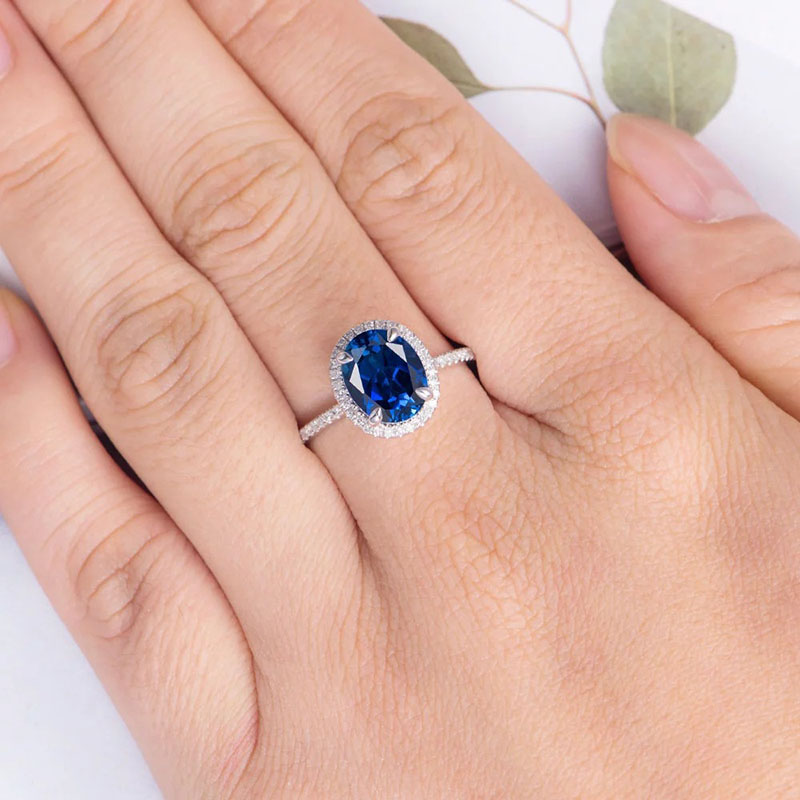 Wholesale Jewelry Blue Round Multi Diamond Women's Zirconia Ring