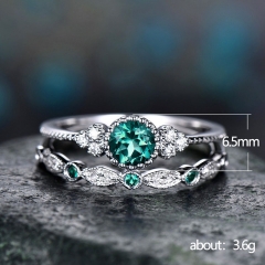 Wholesale Jewelry Simple Fashion Green Zircon Ring