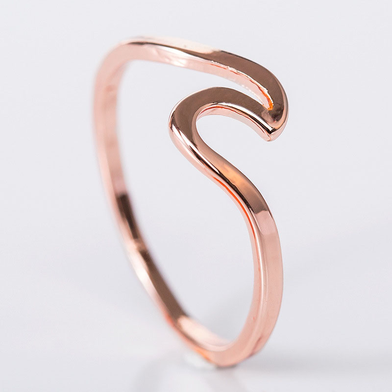 Simple Wave Ring Simple Model Alloy Silver Plated Jewelry Distributor