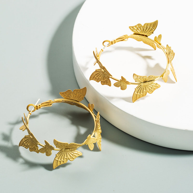 Fashion Gold Butterfly Earrings Distributor
