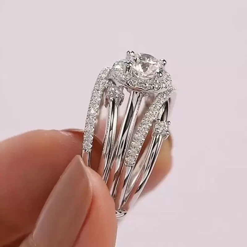 Wholesale Jewelry Fashion Multi-twist Zirconia Ring