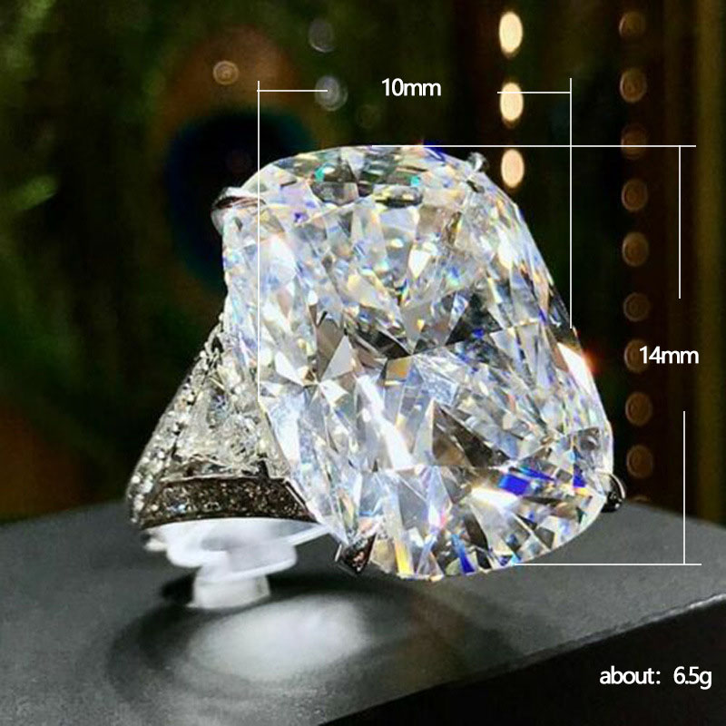 Wholesale Jewelry Large Cushion Cut 10*14mm Zircon Ring For Women