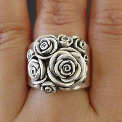 Wholesale Classic Alloy Flower Vintage Ring
