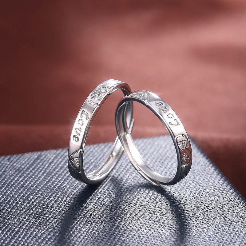 Wholesale Jewelry Romantic Couple Love Male And Female Transformation Ring Silver Plated Open Ring