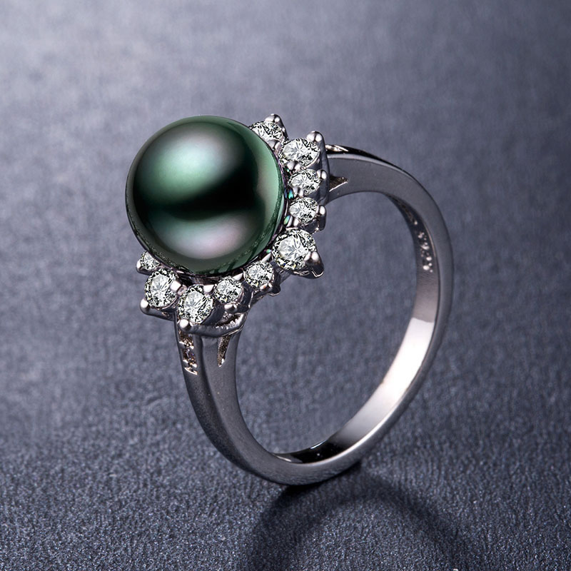 Wholesale Jewelry Silver Plated With Pearl Zirconia Fashion Ring