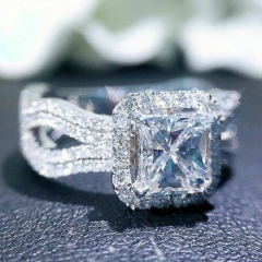 Wholesale Delicate Full Diamond Zircon Engagement Ring