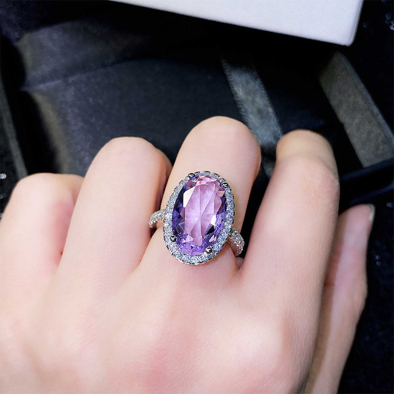 Wholesale Amethyst Engagement Ring With Zircon