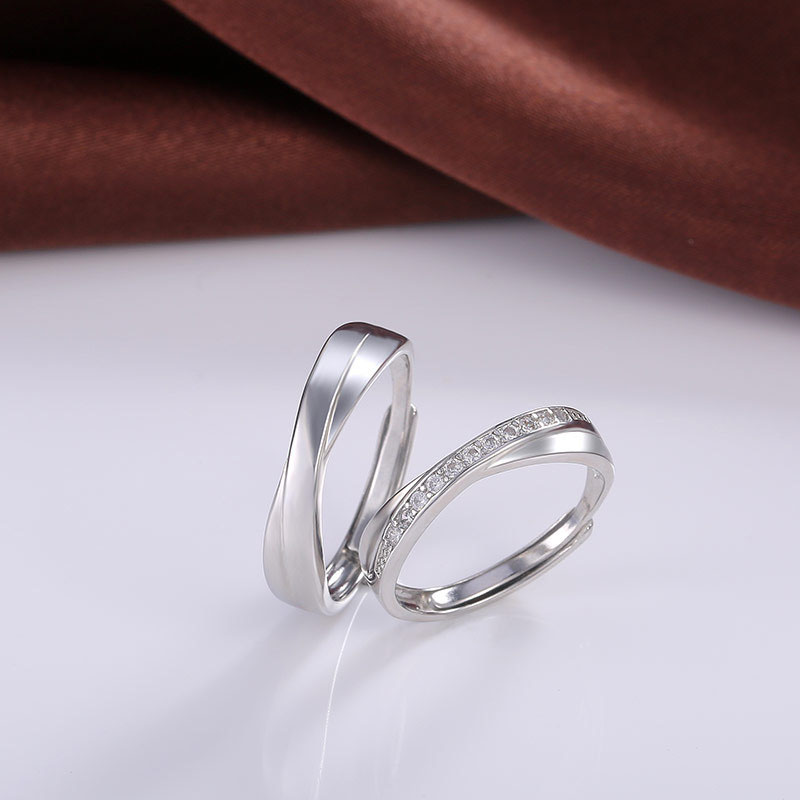 Wholesale Jewelry Simple Wave Love Intertwined Ring
