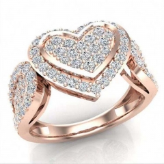 Wholesale Rose Gold Plated Love Full Diamond Ring