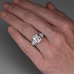 Wholesale Fashion Engagement Proposal Simple Full Set T Square Zirconia Ring