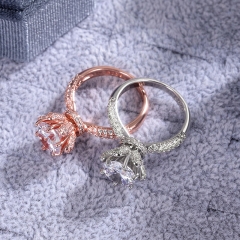 Wholesale Diamond-like Brass And Zircon Wedding Exchange Ring