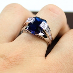 Wholesale Exquisite Blue Inlaid Zirconia Ring