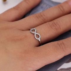 Wholesale Jewelry Simple Infinity 8 Zirconia Ring