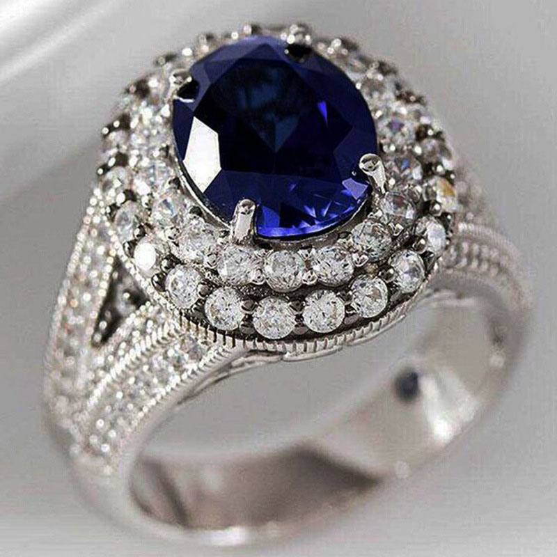 Wholesale Gem-set Blue Zircon Ring