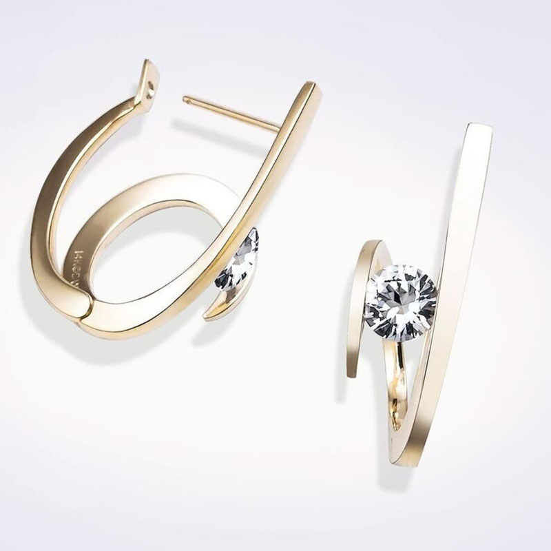 Wholesale Creative Geometric Earrings With Zirconia