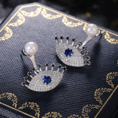 Wholesale Light Luxury Delicate Angel Eyes Earrings Zirconia Imitation Pearl Earrings