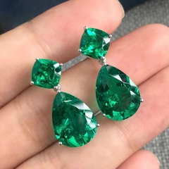 Simple Drop Imitation Emerald Green Zircon Earrings For Women Manufacturer