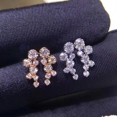 Diamond Creative Geometric Zirconia Earrings For Women Simple And Versatile Rose Gold Earrings Manufacturer