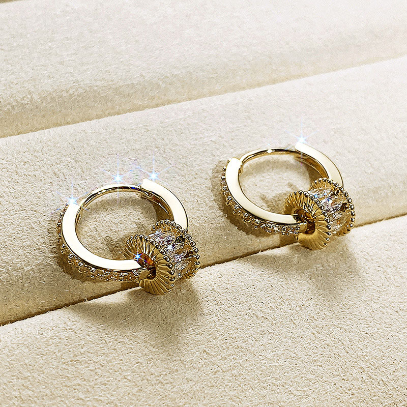 Time To Come Earring Buckle Female Simple Circle Removable Full Zircon Earrings Manufacturer