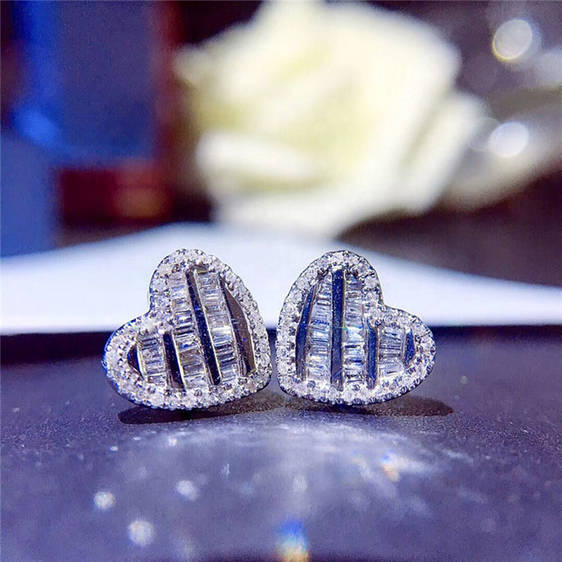 Wholesale Fashion Ol Micro-set Zirconia Love Earrings