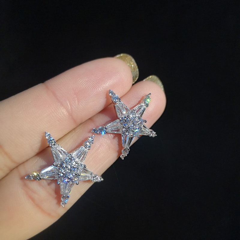 Full Of Diamonds Hundred Match Star-shaped Earrings Sweet Earrings Manufacturer
