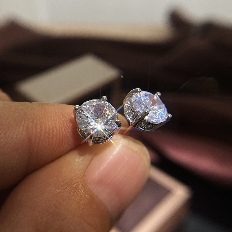 Wholesale Exquisite Female Round Zircon Earrings