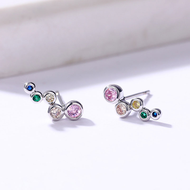 Elegant Sparkling Earrings Simple Circle Inlaid Zircon Earrings For Women Manufacturer