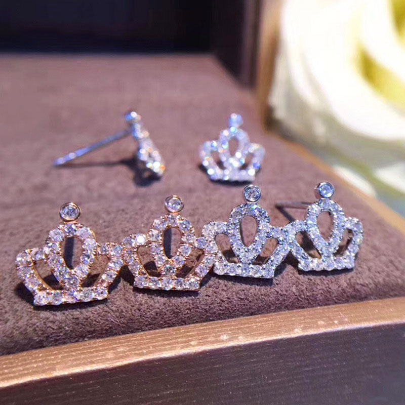 Cute Mini Zirconia Crown Earrings Manufacturer