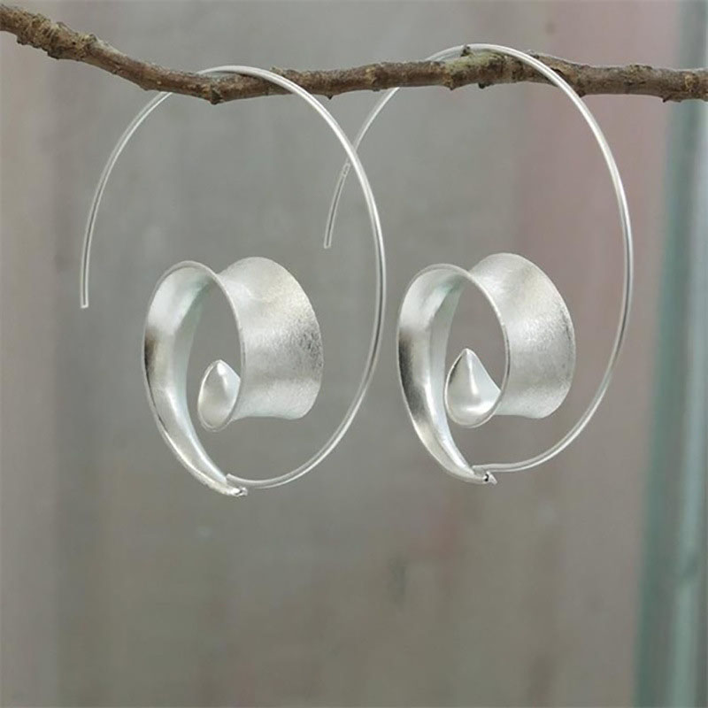Wholesale Jewelry Trendy Vintage Round Spiral Earrings For Women