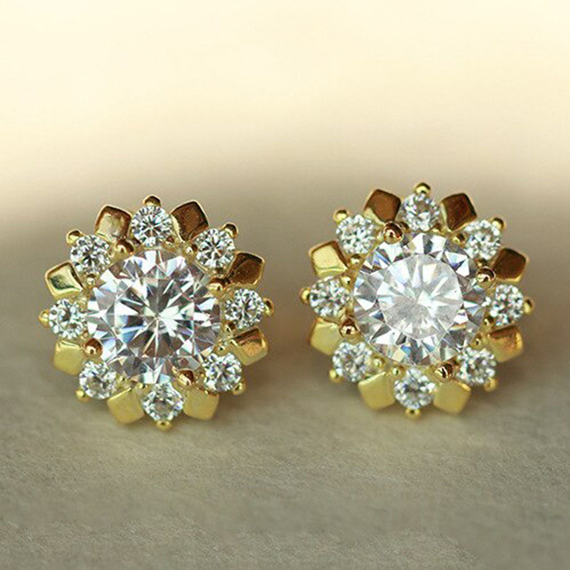 Simple Zircon Flower Earrings Creative Small Jewelry Manufacturer