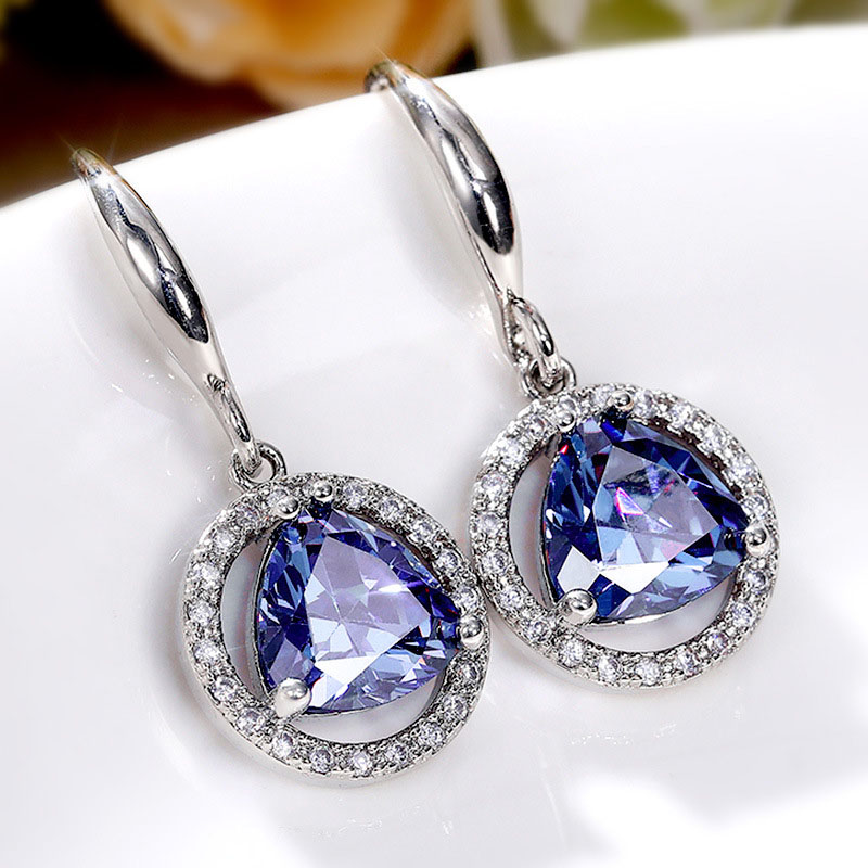 Simple Mysterious Purple Zircon Earrings Manufacturer