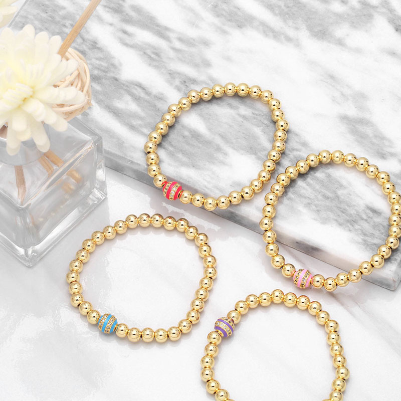 Simple Fashion Beaded Gold Stretch Bohemian Bracelet Supplier