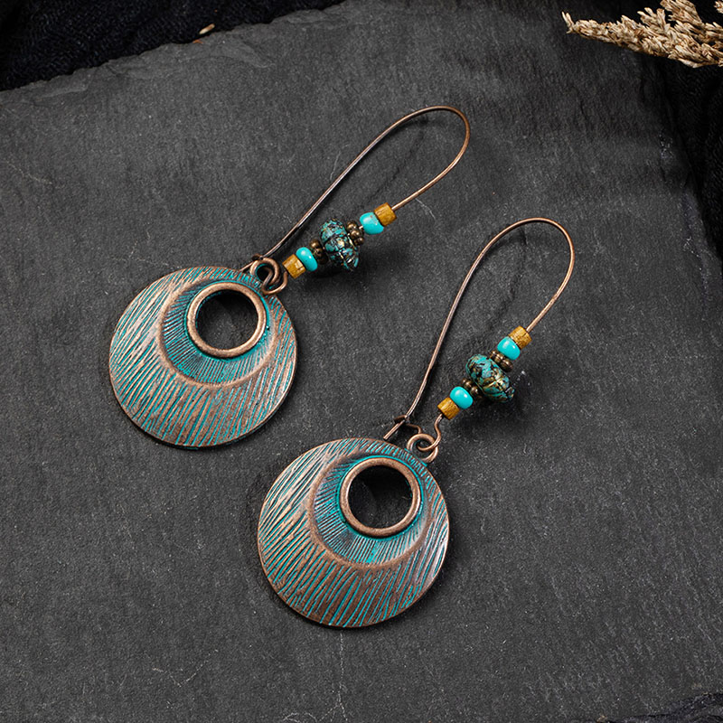 Fashion Hollow Creative Round Large Earrings Vintage Alloy Earrings Distributor