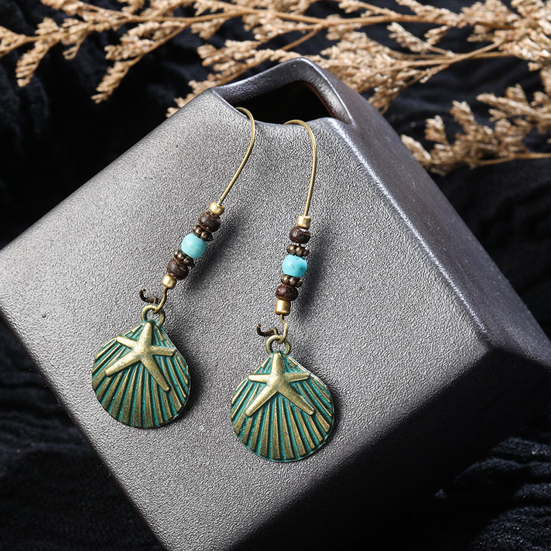 Retro Imitation Shell Alloy Earrings Creative Popular Earrings Distributor