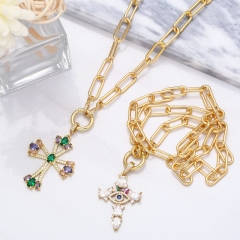 Creative Cross Devil's Eye Pendant Necklace Collarbone Chain Supplier