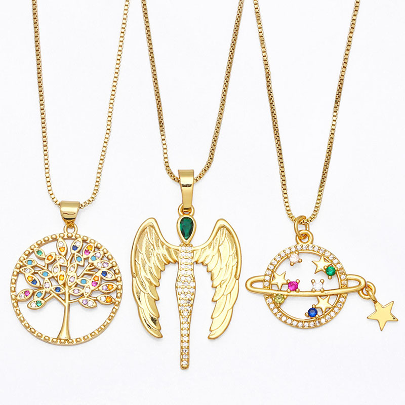 Colorful Diamond Planet Necklace Star Pendant Simple Collarbone Chain Supplier