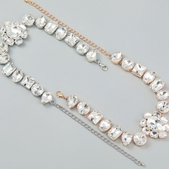 Fashion Super Flash Geometric Shape Glass Diamond Set Diamond Necklace Pendant Supplier