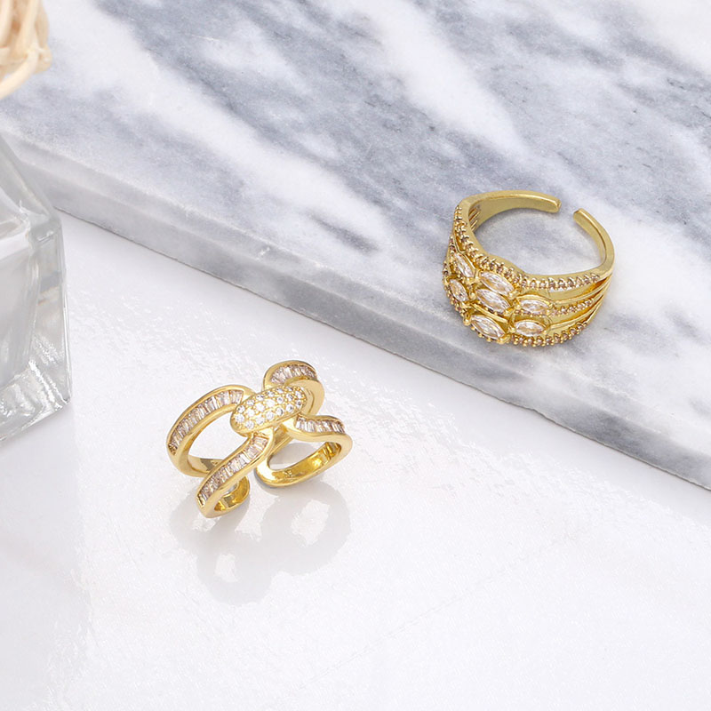 Open Mouth Light Luxury Simple Zirconia Ring Supplier