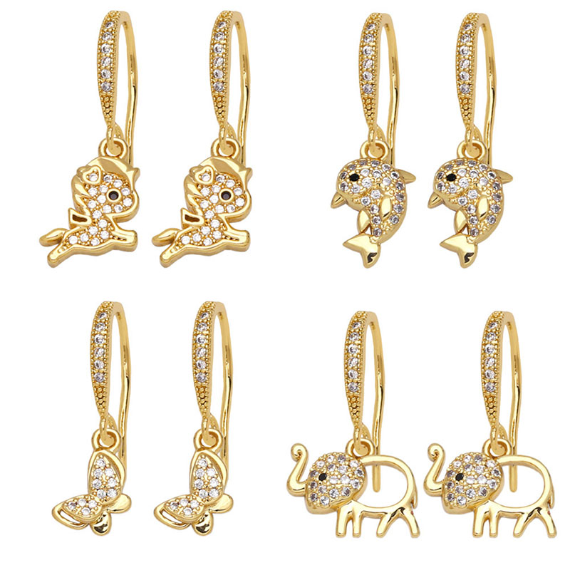 Cute Pony Elephant Fashion Simple Dolphin Butterfly Earrings Supplier