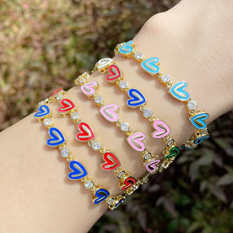 Love Bracelet Bohemian Style Drip Oil Zirconia Splicing Bracelet Manufacturer