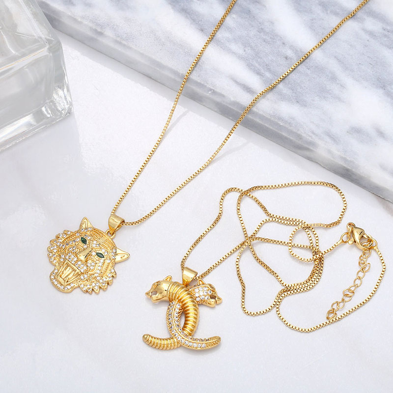 Dominating Tiger Head Necklace Personality Leopard Head Pendant Manufacturer