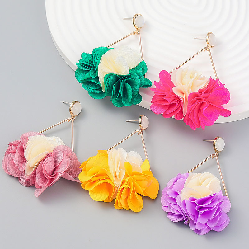 Multi-layer Woven Fashion Bohemian Geometric Flower Earrings Supplier