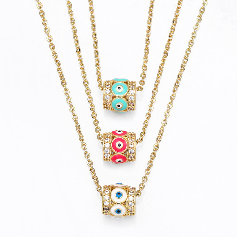Simple Geometry With Diamonds Devil's Eye Pendant Clavicle Chain Small Brutal Waist Necklace Supplier