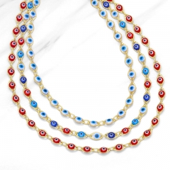 Rainbow Devil's Eye Necklace Hip Hop Niche Collarbone Chain Supplier