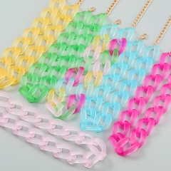 Bohemian Style Colorful Resin Chain Necklace Supplier