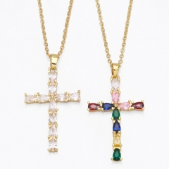 Simple Vintage Zircon Cross Necklace Manufacturer