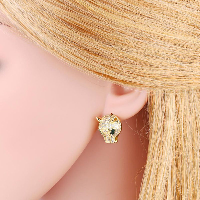 Fashion Exaggerated Niche Premium Leopard Head Earrings Supplier