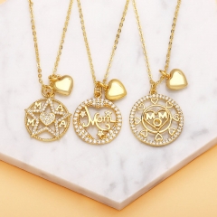 Mom Necklace Hollow Star Love Double Pendant Clavicle Chain Manufacturer
