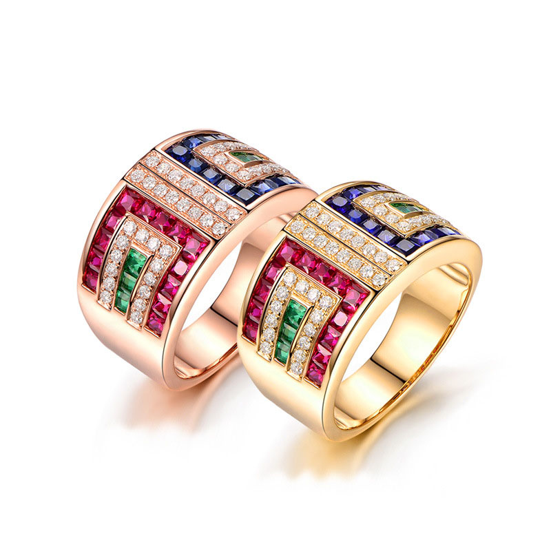 Luxury Colorful Zircon Ring Distributor